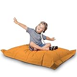 LAZY BAG Original Indoor & Outdoor Sitzsack XL 250 Liter Riesensitzsack Junior-Sitzkissen Sessel für Kinder & Erwachsene 160x120 (Orange)