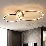 ZMH LED Deckenlampe Wohnzimmer Deckenleuchte Modern Ringe Design Warmweiß Licht 3000K Schlafzimmerlampe 29W aus Eisen und Aluminium 62.5cm Länge Bürolampe Flurlampe Küchenlamp