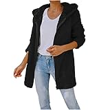 PWKNRD Warm Jacke Damen Winterjacke Winter Gefüttert Fleecejacke Kurz Mode Mantel Winterparka Elegant Einfarbig Wintermantal mit Kapuze Parka Plüschmantel Weich Bequemes Kapuzenjacke Outw