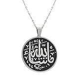 Allah Anhänger Seil Kette Edelstahl Arabische Halskette Damen Klassisches Geschenk Muhammad Eid # 007221