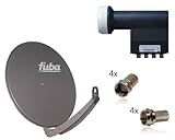 Sat-Anlage für 4 Teilnehmer FUBA DAA 850, Anthrazit, Inverto Quad LNB