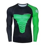 Herren Zweiteilige Sets Cool und Schnell Trocknend Sport Bottoming Shirt Rundhals Pullover T Shirt Lange Sport Warme Hosen Sets Männer Business Hosen Anzüge Sets, grün, XXXL