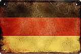 Länder Fahne Nationen National Flag Flagge Deko Blechschilder Wandschild Türschild (20 x 30 cm, Deutschland Germany Alemania 1181)