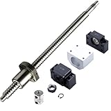 CNCMARKET Kugelumlaufspindel SFU1605-1500mm Linearführung mit 1605 Gehäusehalterung und BK/BF12 Kugelumlaufspindelstützen für G