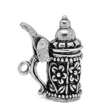 SHTSH Doreen Box Nette 10PCs Silber-Blumen-Muster-Bier Stein-Charme-Anhänger 19mm x 18