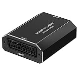 SCART auf HDMI Konverter, Aluminium Scart zu HDMI Konverter 1080P / 720P Scart HDMI Adapter mit Vergoldetem HDMI Anschluss für HDTV Monitor Projektor VHS STB PS3 Wii Sky Box DVD