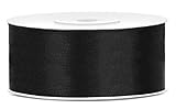 25 Meter Satinband Schwarz Breite 38mm Schleifenband Satin Dekoband Schwarz Geschenkband Deko Band Schwarz Weihnachtsdeko Geschenkverpackung Hochzeit Geschenke Band Schw