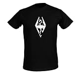 The Elder Scrolls Skyrim T-Shirt Dragon Symbol zum Spiel schwarz Baumwolle - XXL