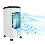 NAIZY Mobiles Klimagerät Ohne Abluftschlauch, 3 in1 Klimagerät Ventilator Luftkühler 80W Klimaanlage Leise 4 Liter Kapazität Kühlender Ventilator Mob