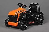 Elektrischer Traktor Farmer, orange, Heckantrieb, 6V Batterie, Kunststoffräder, breiter Sitz, 20W Motor, Einsitzer, Lenkradsteuerung, LED-Beleuchtung