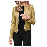 SHIZUANYUE Jacke Damen Lederjacke Frauen Kunstlederjacke Mantel Kapuze,Kapuzenpullover Pilotenjacke Bikerjacke Coat übbergangsjacke Motorradjacke Punk Cropped Jacket Herbst Winter Leichte Kapuzenjack