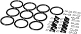IKEA Gardinenringe SYRLIG mit Klemmen und Haken (schwarz, Ø 38 mm)