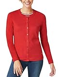 Walbusch Damen Hautschmeicher Twinset Ringelmix gestreift Karminrot/Weiß 40