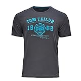 TOM TAILOR Herren Logodruck T-Shirt, 1008637, 10899 - Tarmac Grey, XXL