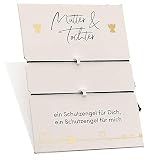 Himmelsflüsterer - Freundschaftsarmband Set | Mama Geschenk für Frauen | Geburtstagsgeschenk für Mama, Mutter Tochter | Geschenk für Mama | Damen Armband Textil - Silber Schutzeng