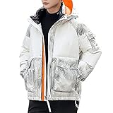 YDYBY Entendaune Daunenjacke Herren Jacke, Camouflage Batik Wintermantel wasserdichte Windjacke Warm & Atmungsaktiv Daunenkapuze Parka für Reisen, Outdoo,A,XXL