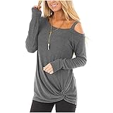 Langarm-T-Shirt Für Damen, Klassisches Buntes Panel-Hemd, Frühling, Lockerer, Lässiger Top-Pullover Hellgrau+L