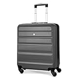 Aerolite 56x45x25 easyJet / British Airways / Jet2 Höchstbetrag 4-Rad Handgepäck Leichtgewicht Hartschale Bordgepäck Kabinentrolley Reisekoffer Trolley Koffer (Kohlegrau)