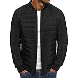 ZDDHOODY Winterjacke Herren Parka Daunen Jacke Parka Stehkragen Reißverschluss Winter Jacke Warmer Übergangsjacke Outdoorjacke Windjacke Windbreaker Freizeitjacke Leicht Puffer Jacke Softshelljack