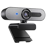 USB 1080P Computer Webcam mit Autofokus, Sichtschutz und Dual-Mikrofon für Skype, Video-Anrufe, Konferenzen, Aufnahme, Streaming, Schwarz und G