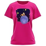 OKIWOKI Dragon Ball Z - DBZ Lustiges Fuchsienrosa Damen-T-Shirt - Der kleine Prinz Vegeta (Dragon Ball Z - DBZ Parodie signiert Hochwertiges T-Shirt in Größe XL - Ref : 838)