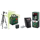 Bosch Kreuzlinienlaser AdvancedLevel 360 Set (Horizontale 360°-Laserlinie, grüner Laser, 4x AA-Batterien) & Entfernungsmesser PLR 30 C (mit App-Funktion, Messbereich: 0,05–30 m, Genauigkeit: ± 2 mm)
