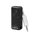 LogiLink BT0055 - Bluetooth 5.0 Audioempfänger um Nicht-Bluetooth-fähige Audiogeräte mit Bluetooth auszustatten, mit Bassverstärker und Rauschunterdrückung, Micro-SD Slot, schw