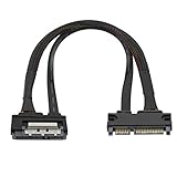22 pin SATA Extension Cable,Gelrhonr 7+15 Sata Male to Female DATA and Power Combo Extension Cable with Locking Latch,for HDD,SSD,Optical Drives,PCI Cards-0.3M(6Gbps/s)