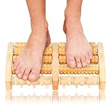 EKKONG Holz Fußroller, Fußmassageroller, Fuß Massage für Stressreduzierung, Krämpfen, Arthrose, Fußschmerzen (Type A)