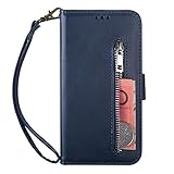 Miagon für iPhone 13 Pro Max Handyhülle,PU Lederhülle Magnetverschluss Kartenfächern Standfunktion Brieftasche Flip Wallet Case Cover mit Reiß