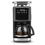 BEEM FRESH-AROMA-PERFECT III Filterkaffeemaschine mit Mahlwerk - Glas | Edelstahl | Mit Glaskanne & Warmhaltefunktion | Kegelmahlwerk & Aroma-Plus-Funktion| 24-H-Timer | 1000 W | für bis zu 10 T