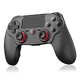 OCDAY PS4 Controller, Wireless Controller für PS4, mit Dual Vibration, Touchpanel-Spielbrett, Audio-Buchse und Sechs Achsen Bewegungssteuerung, Kompatibel mit PS4/Slim/Pro/PC-Konsole（Schwarz）