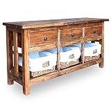 YOPOTIKA Konsolenschrank Kommode Küchenschränke Wohnzimmer Sideboards Sofa Seitenschrank Eingangsschrank Sideboard Altholz Massiv 100 x 30 x 50