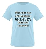 Comedy Shirts - Mich kann man nicht kündigen. Sklaven Herren T-Shirt - Royalblau/Hellbraun-Grau Gr. M