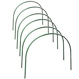 Meiyum Gewächshaus-Reifen, lang, Stahl mit kunststoffbeschichteten Gartenringen, Tunnel-Unterstützung, 48 x 48 cm, Pflanzenstütze für Gewächshaus, 6 Stück