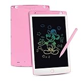 Upgrow LCD Writing Tablet, 10 Zoll LCD-Schreibtafeln mit Bunter Schrift, Grafiktabletts Schreibplatte Digital Schreibtafel Papierlos Maltafel für Kinder Schule Graffitik Malen Notizen (Rosa+Weiß)