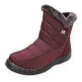 Tiukalh Damen Stiefel Schneeschuhe Winter Knöchel Short Bootie wasserdichte Schuhe Warme Winterstiefel Wasserdicht Warm Gefüttert Schneestiefel Winterschuhe S