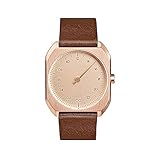 slow Mo 10 - Schweizer unisex Einzeigerarmbanduhr analoge 24 Stundenanzeige Leder roségold / b