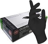 GUARD 5 - Nitrilhandschuhe 100 Stück Box - (Gr.8 M, schwarz) - puderfreie Tätowierhandschuhe, Kochhandschuhe, Küchenhandschuhe, E
