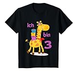 Kinder Ich bin 3 Jahre Giraffe Junge Mädchen Geburtstag T-S