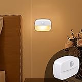 AmmToo Mini LED-Bewegungssensor-Nachtlicht Plug-in/AAA-Batterien betriebene drahtlose Nachtlampe mit Sensor für Wanddekor-Schrank