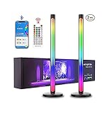 LED Lightbar RGB Smart 2 Pack, LED TV Hintergrundbeleuchtung Dimmbar 16 Millionen Farben Timer, Gaming Lampe Sync mit Musik, LED Leiste Steuerbar via App Fernbedienung Ambient Light für Gaming Deko PC