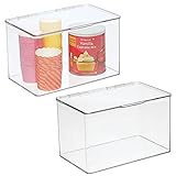 mDesign 2er-Set Aufbewahrungsbox mit Deckel für den Kühlschrank – Frischhaltedose und Gefrierdose – Babynahrung & andere Lebensmittel ideal aufbewahrt – durchsichtig