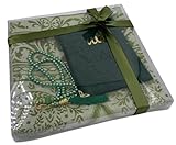 Sajadah Koran Tasbeeh Islamisches Geschenk-Set für Ramadan, Hajj, Umrah, Hochzeit, Geburt, Mevlid Muslimische Sekkade Sajadah Sajadah Rosenkranz Tespih Hediye Seti (grün)