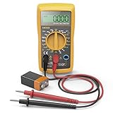 Hama Digital Multimeter (Spannungsprüfer inkl. Batterie, Spannungsmesser bis 250V, Widerstand Messung, Multifunktions Strommessgerät mit Hintergrundbeleuchtung) Schwarz/Gelb