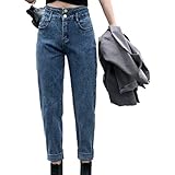 Damen Harlan Jeans Fashion High Waist Retro Streetwear Trend Lose Lässige Bequeme Basic Washed Denim Hosen XL