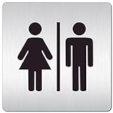 Kinekt3d Leitsysteme XXL Schild - Türschild • 125 x 125 mm • WC Toiletten Piktogramm • 1,5 mm Aluminium Vollmaterial • 100% Made in Germany