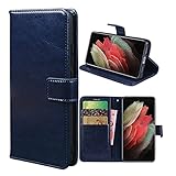 Hülle für Wiko Power U30 Schutzhülle lederhülle Leder Handy Hüllen, Flip Case Handytasche Tasche Handyhülle für Wiko Power U30, Dunkelb
