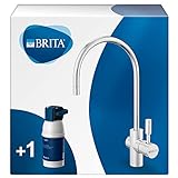 BRITA Armatur mit integriertem Wasserfilter mypure P1, Wasserhahn mit Filter zur Reduzierung von Kalk, Chlor und geschmacksstörenden S