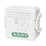 SIGNABOT Tuya Led WiFi Dimmer Licht Schalter Modul mit 2 Wege Steuerung, Bulb Dimmer Switch Work für Alexa Home (1 Gang)